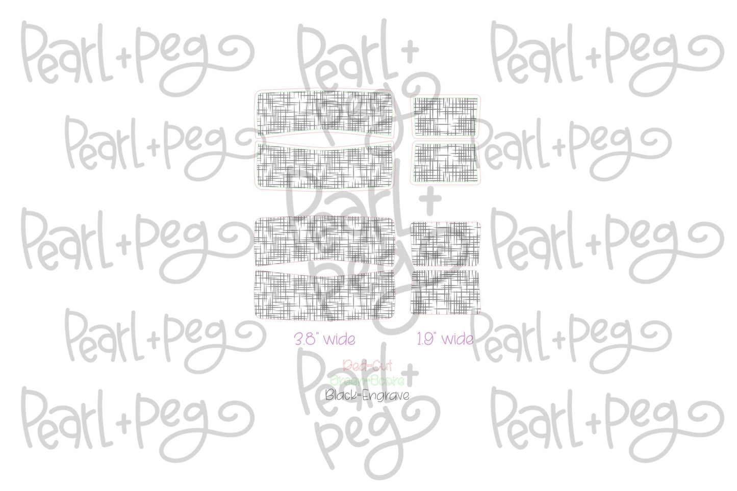 Cross Hatch 2 Options Hair Clip Laser Engraved Hair Clip File