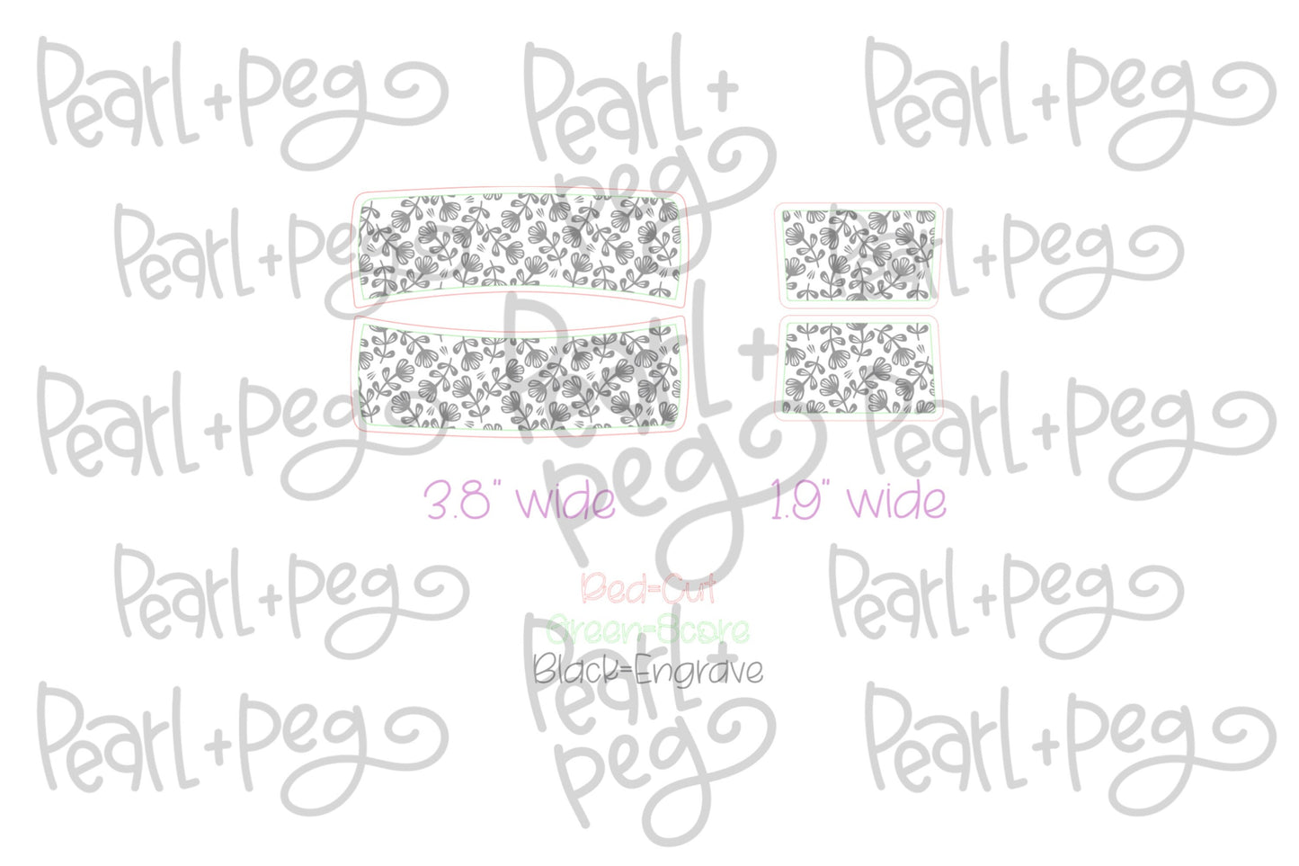 Floral Branch Laser Engraved Hair Clip File