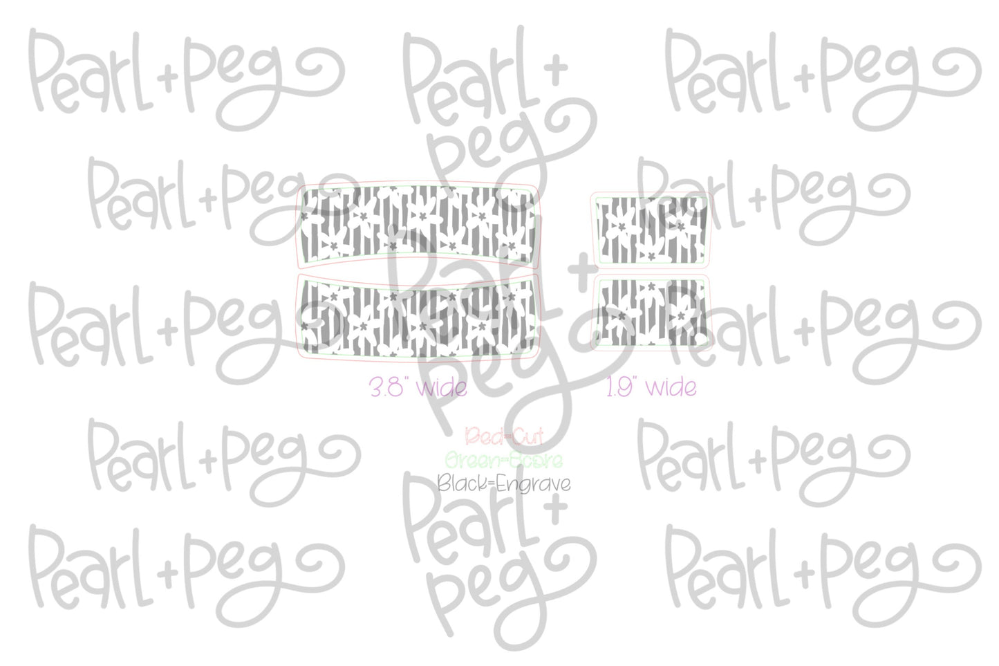 Flowers On The Line Laser Engraved Hair Clip File