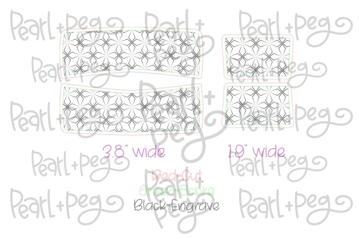 Diamond Pattern Hair Clips Laser Engraved Hair Clip File