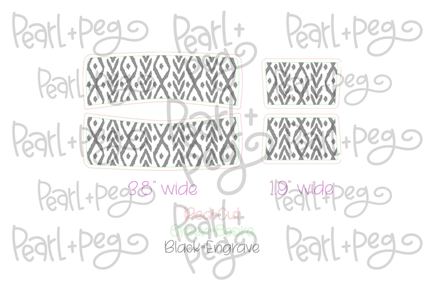 Aztec Pattern Hair Clip Laser Engraved Hair Clip File