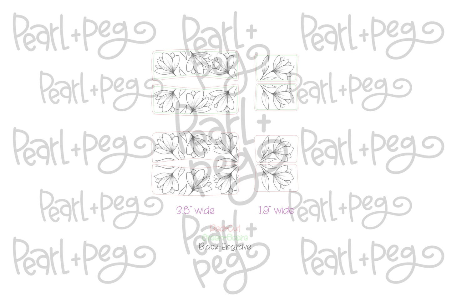 Floral 2 Options Hair Clip Laser Engraved Hair Clip File