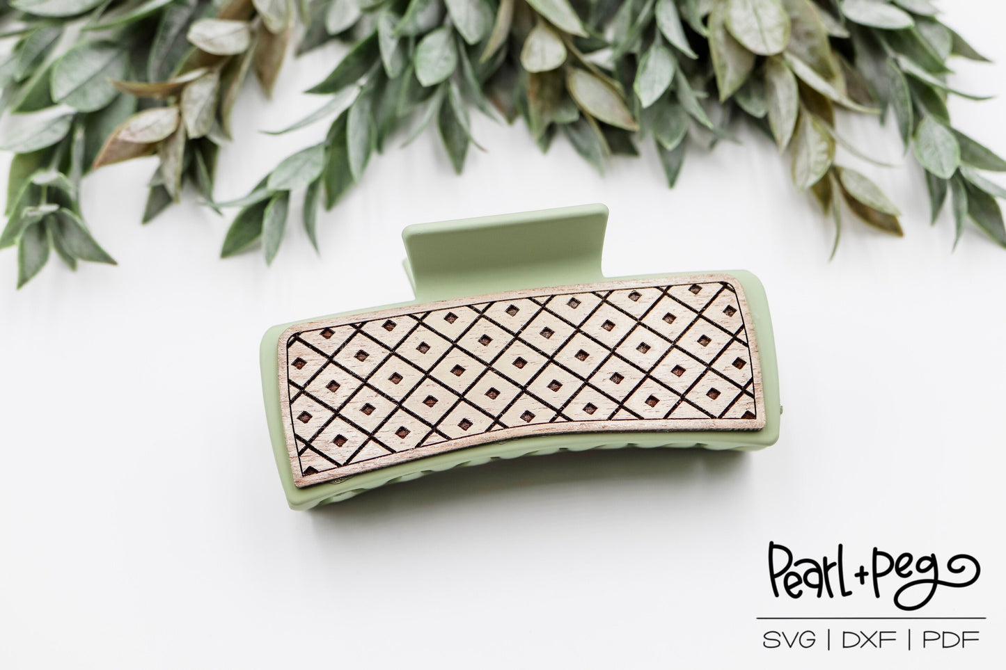 Blocks of Diamonds Hair Clip Laser Engraved Hair Clip File