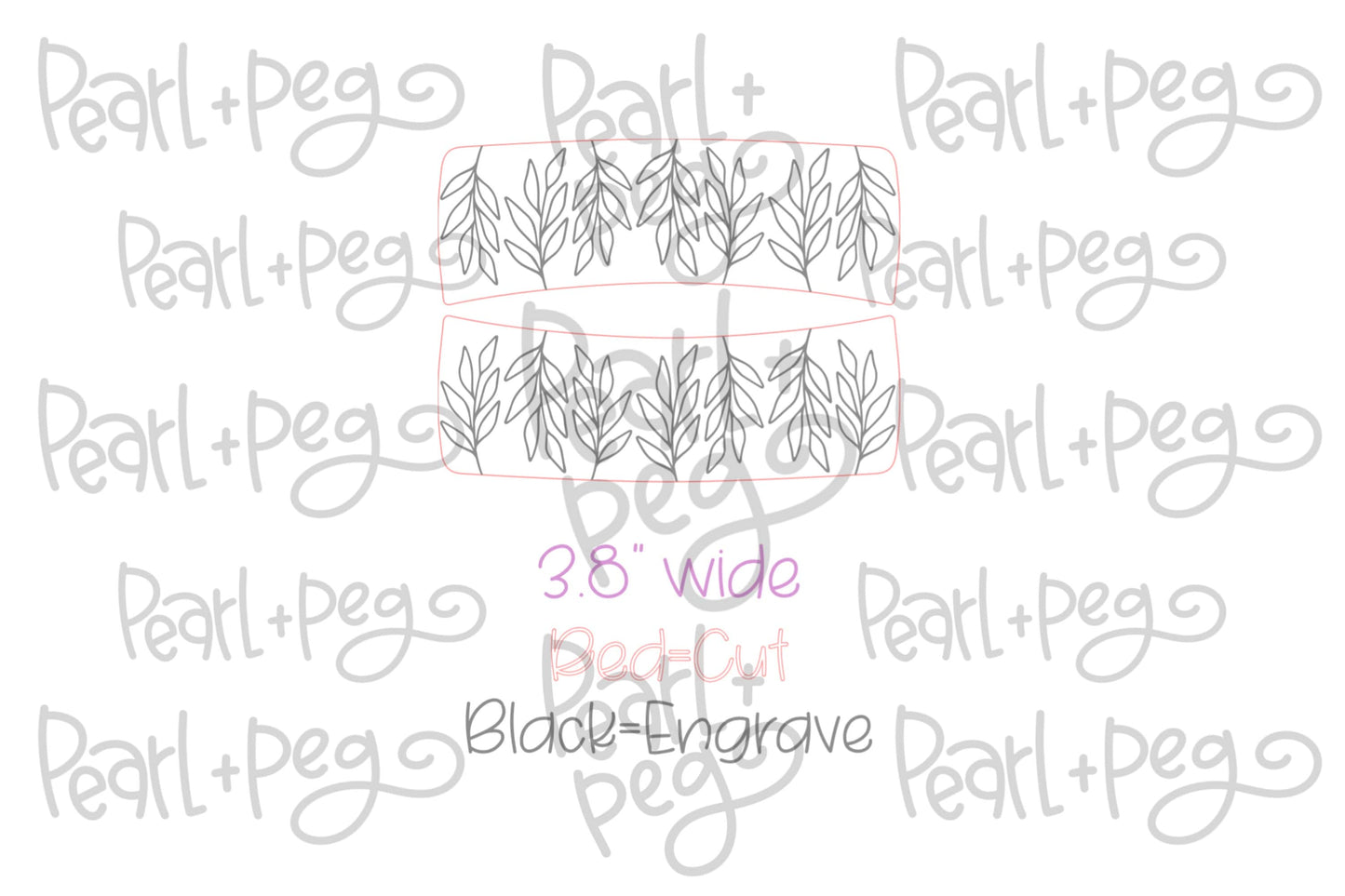 Stacked Laurel Laser Engraved Hair Clip File