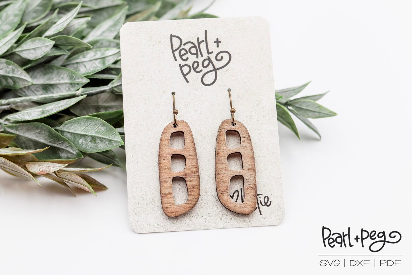 Abstract Tri Hoop Laser Engraved Earrings Digital Download