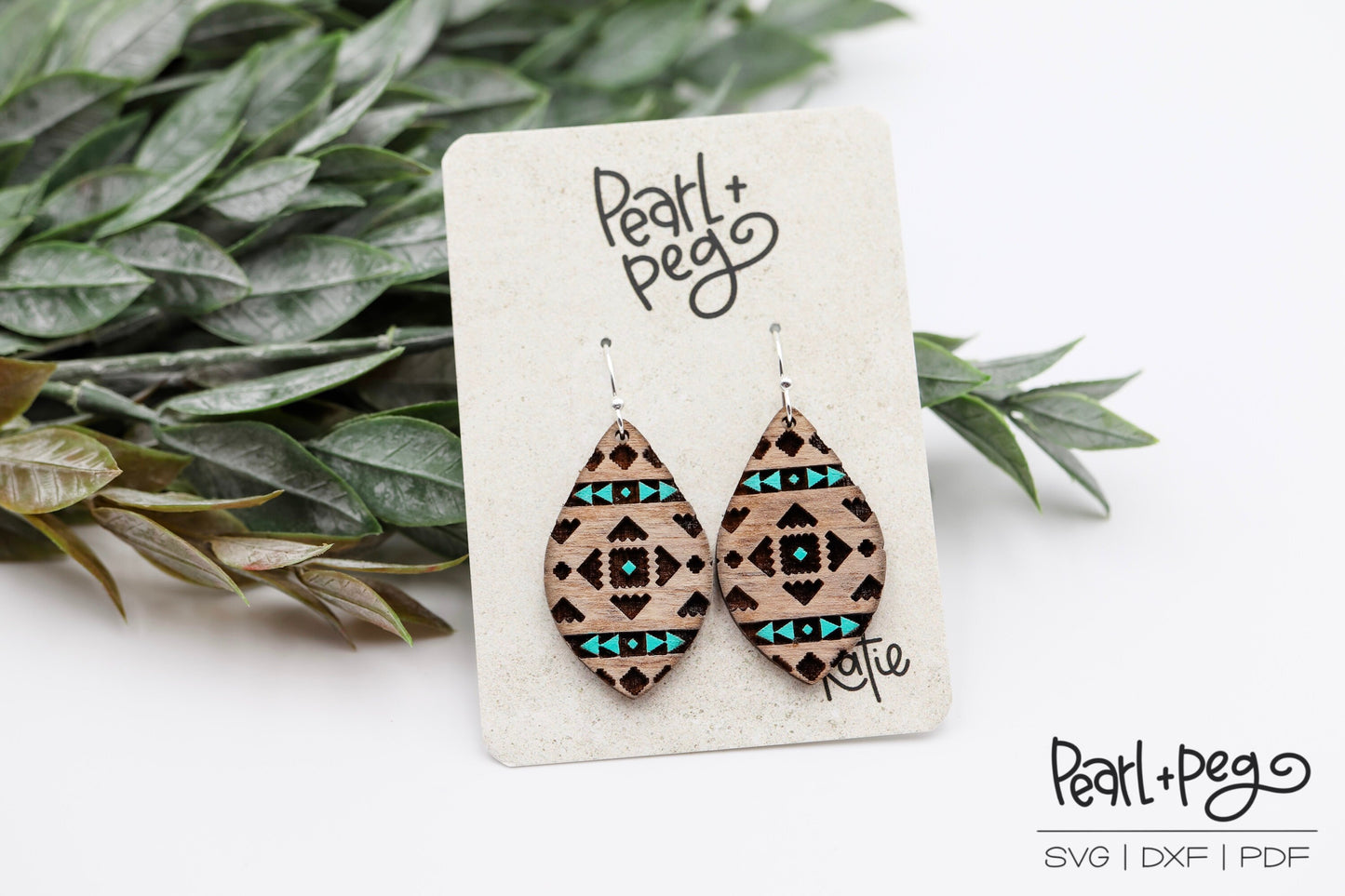 Trendy Aztec Drop Laser Engraved Earrings Digital Download