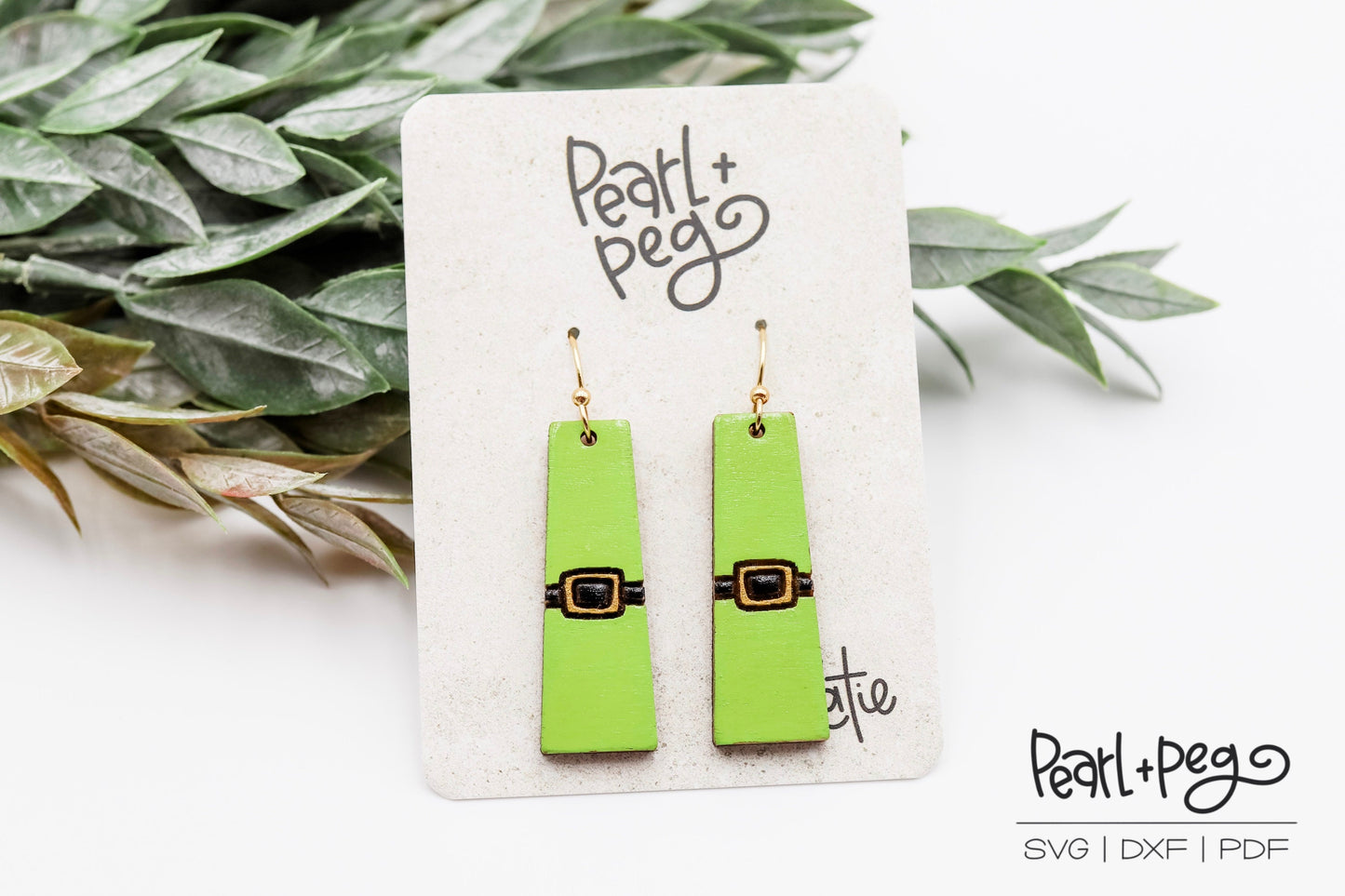 Santa Elf Belt Bar Laser Engraved Earrings Digital Download