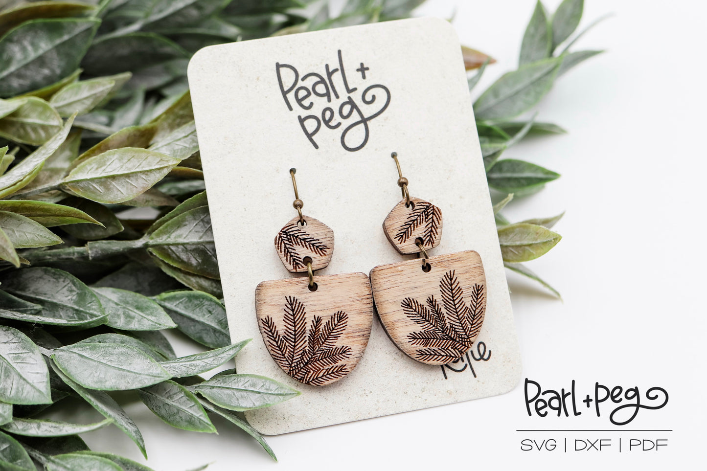 Winter Woods Laser Engraved Earrings Digital Download