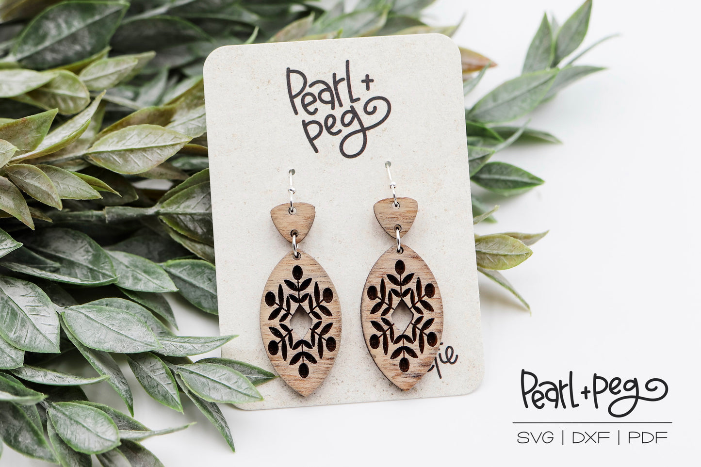 Snowflake Hoop 2 Part Laser Engraved Earrings Digital Download