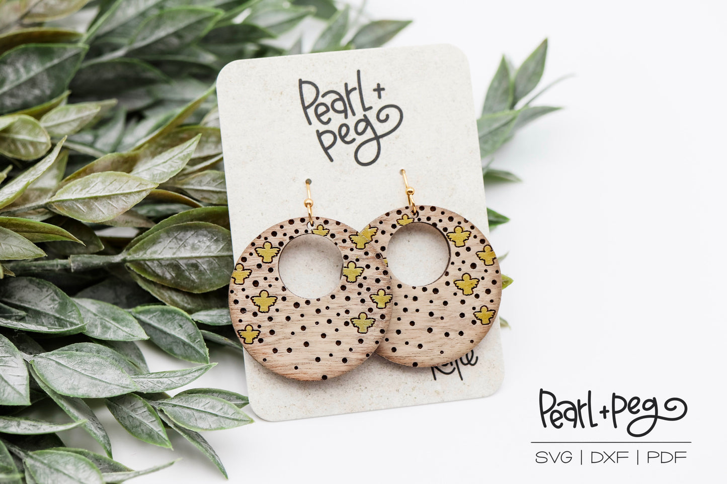 Floating Angels Laser Engraved Earrings Digital Download