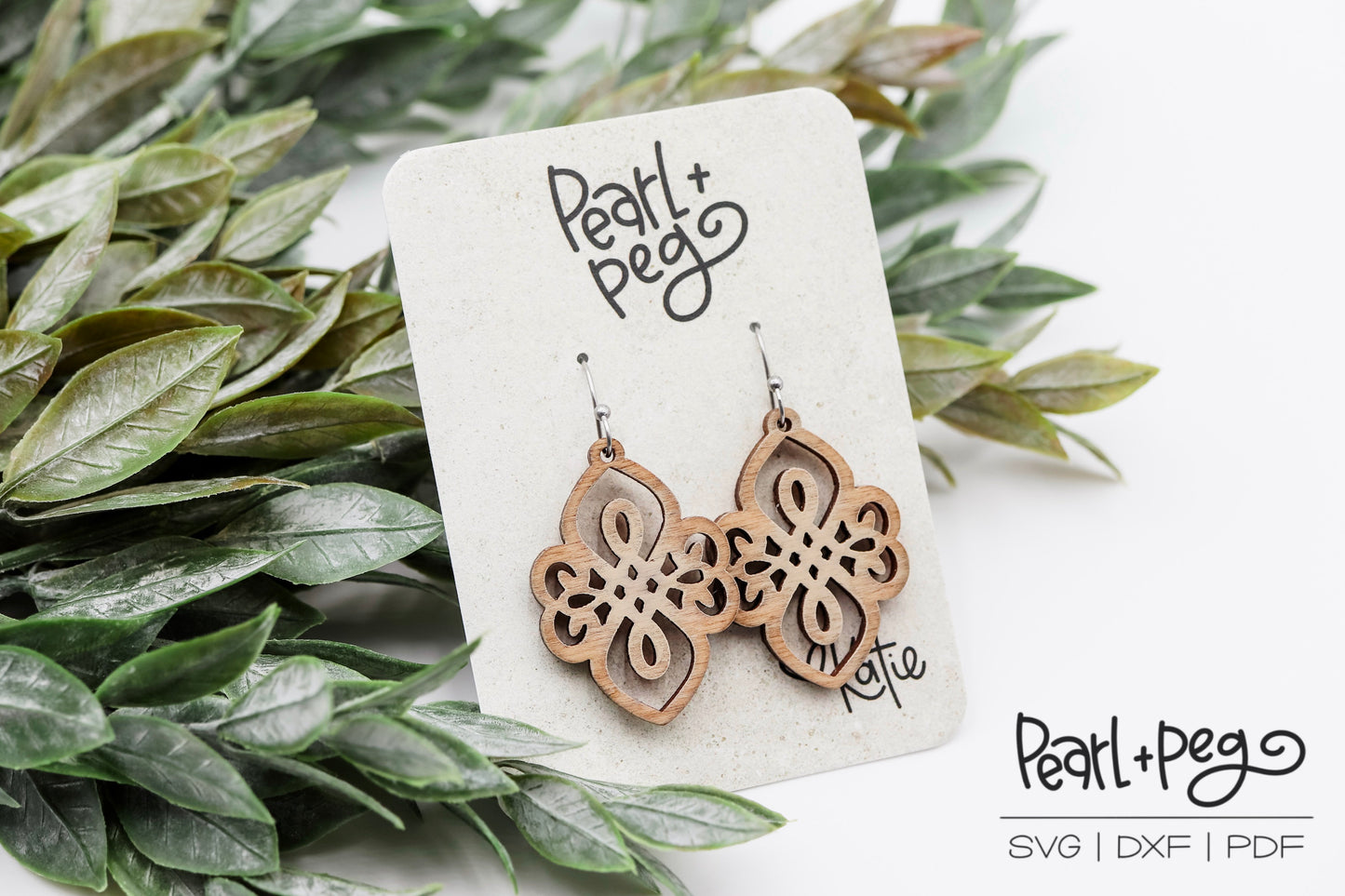 Simple Quad Cutout Laser Engraved Earrings Digital Download