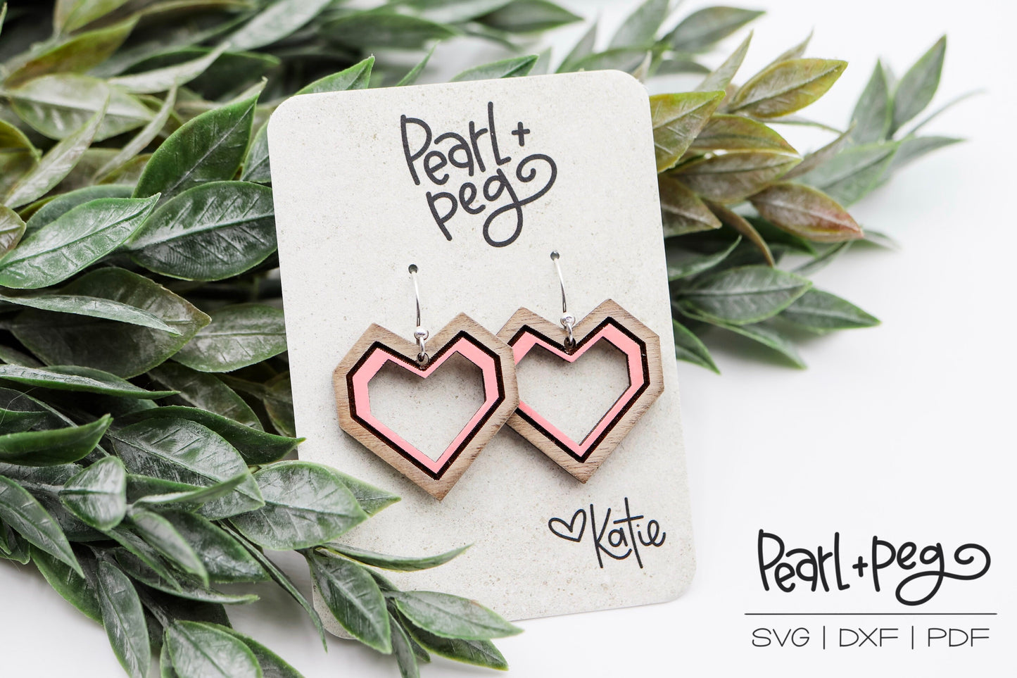 Geometric Heart Laser Cut Engraved Earring File