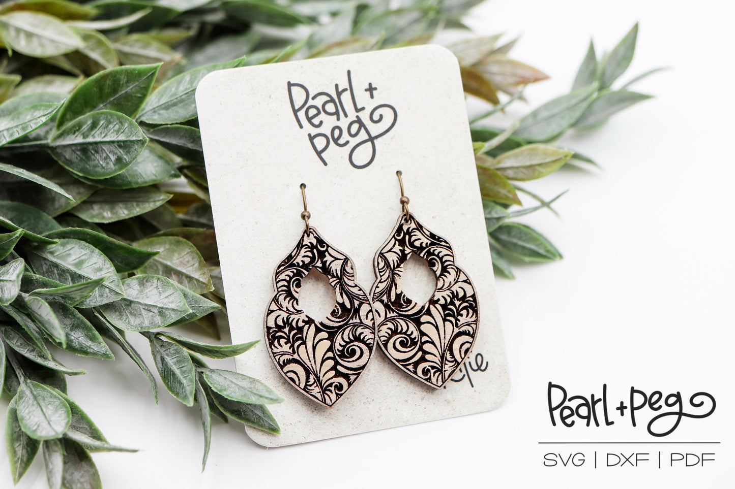 Swirl Hoop Drop Laser Engraved Digital Download File