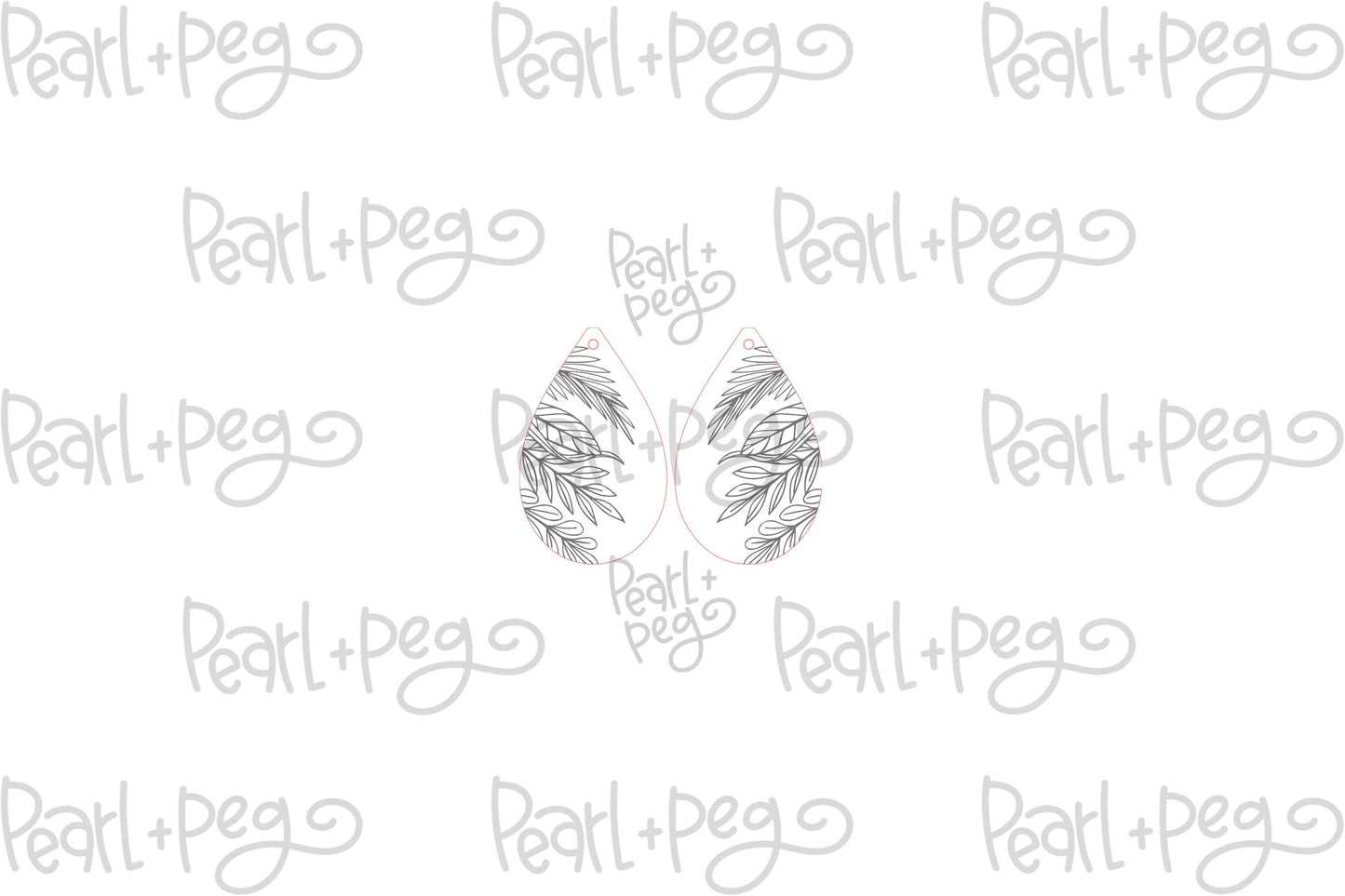 Cascading Leaves Drop Laser Engraved Earrings Digital Download