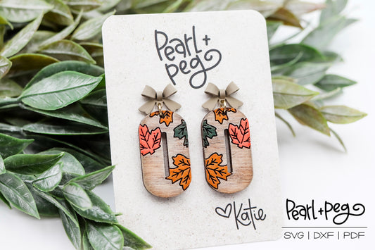 Oval Leaves Hoop Laser Earring Digital Download File-Oct2024