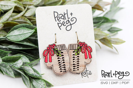 Holly Mittens Laser Earring Digital Download File-Oct2024