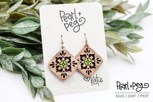 Folk Quad Motif Laser Earring Digital Download File-Oct2024