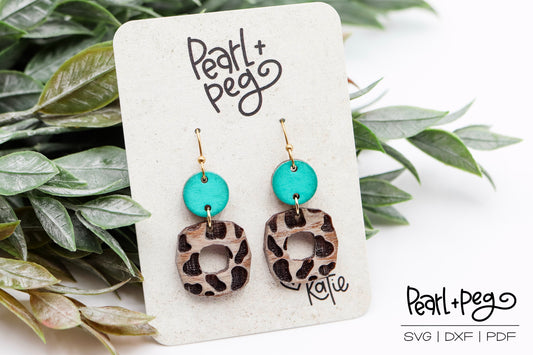 Cow Print Square Hoop 2 Part Laser Engrave Digital Download-June2024