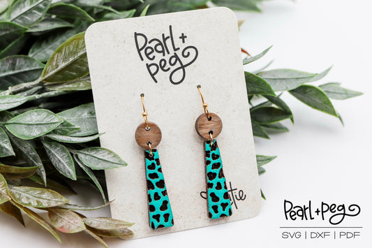 Cow Print Long Bar 2 Part Laser Engrave Digital Download-June2024