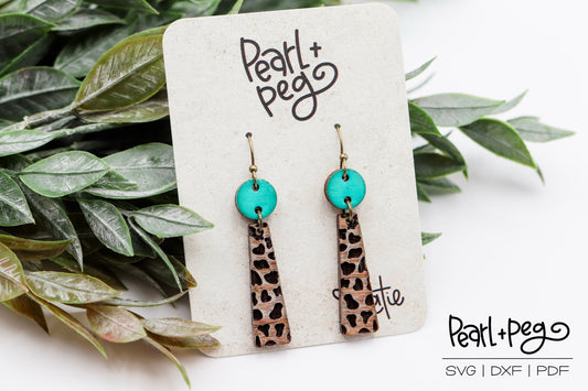 Cow Print Long Bar 2 Part Laser Engrave Digital Download-June2024