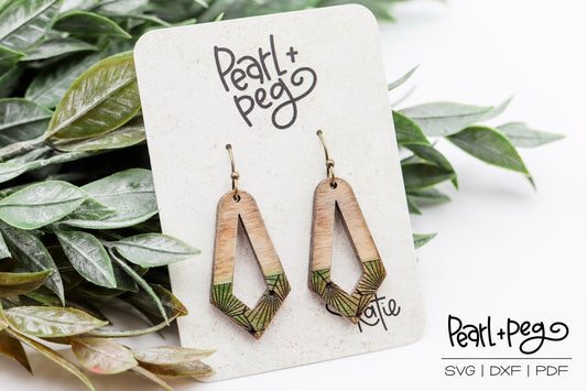 Geometric Lined Diamond Hoop Laser Engrave Digital Download-June2024