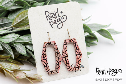 Hexagon Hoop 2 Options Laser Engrave Digital Download-June2024