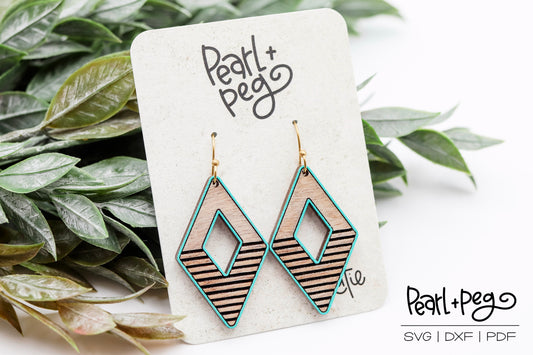 Long Diamond Half Striped Laser Engrave Digital Download-June2024