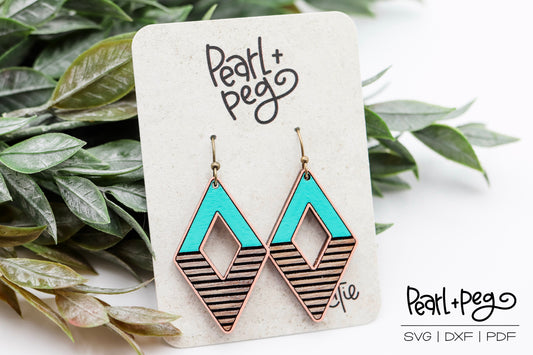 Long Diamond Half Striped Laser Engrave Digital Download-June2024