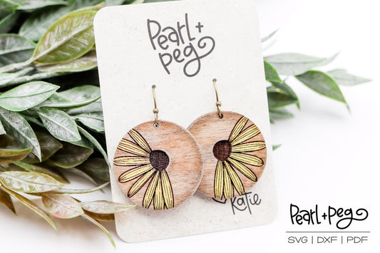 Round Engraved Daisy Laser Engrave Digital Download-June2024