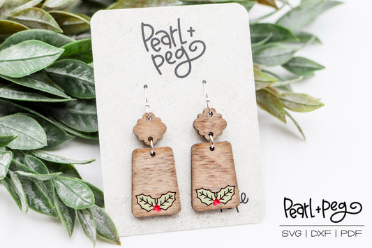 Mistletoe 2 Part Laser Earring Digital Download File-Nov2024