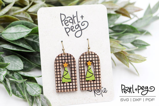 Grid Tree Arch Laser Earring Digital Download File-Nov2024