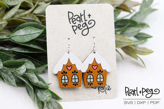 Gingerbread House Laser Earring Digital Download File-Nov2024