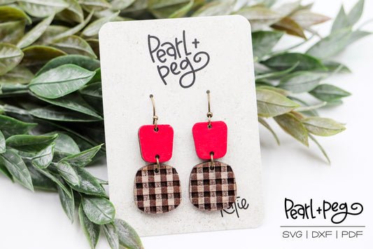 Half Buffalo Check 2 Part Laser Earring Digital Download File-Nov2024