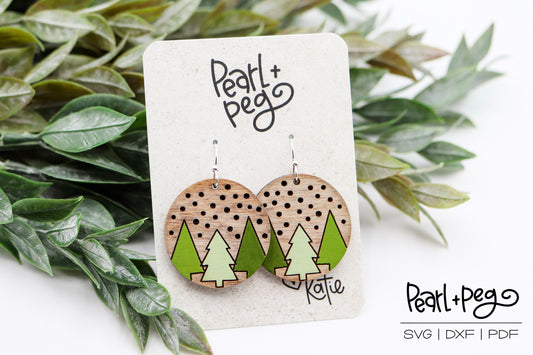 Tri Tree Round Laser Earring Digital Download File-Nov2024