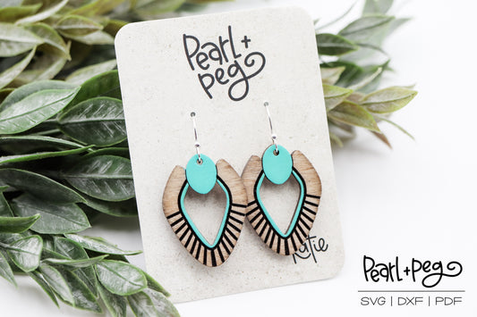 Button Lined Hoop Laser Engraved Earring Digital Download-July2024