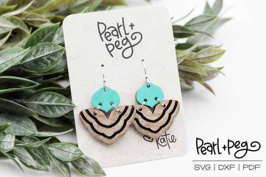 Elegant Winged 2 Part Earring Digital Download File-July2024