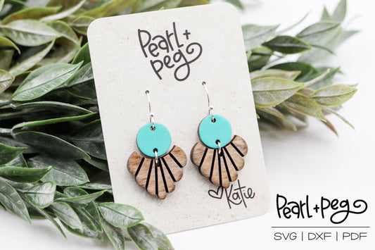 Scalloped Draped 2 Piece Laser Earring Digital Download File-July2024