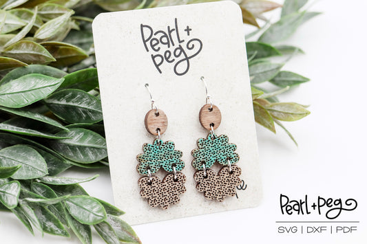 Scalloped 3 Parts Dangle Laser Earring Digital Download-Dec2024