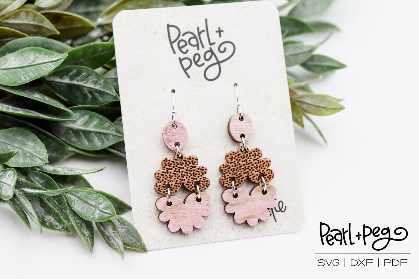 Scalloped 3 Parts Dangle Laser Earring Digital Download-Dec2024