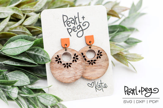 Floral Motif Hoop With Connector Laser Earring Digital Download-Dec2024