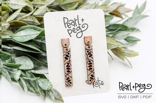 Vined Leaf 2 Part Laser Earring Digital Download-Dec2024