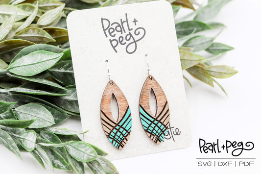 Elongated Hoop Waves Drop Laser Earring Digital Download-Dec2024