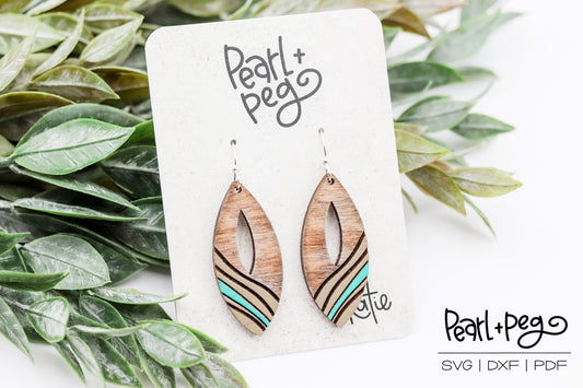 Elongated Hoop Waves Drop Laser Earring Digital Download-Dec2024