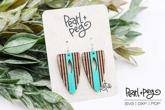 3 Design Flat Top Long Hoop Laser Earring Digital Download-Dec2024