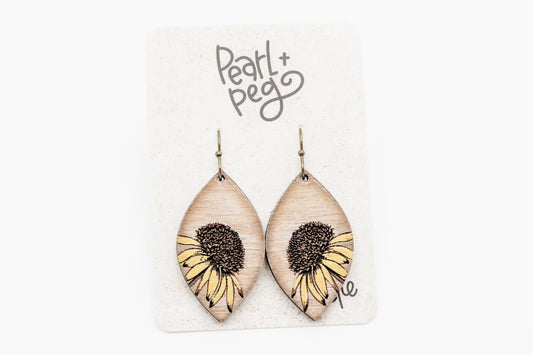 Sunflower Center Floral Laser Engraved Earring Digital Download