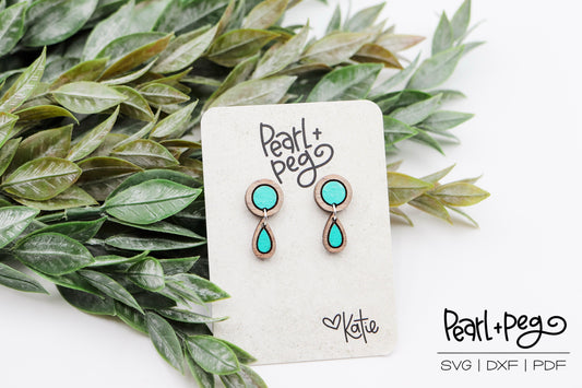 Round Inset 2 Part Dangle Stud Laser Earring Digital Download-Jan2025