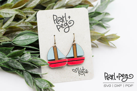 Beach Sailboat Laser Earring Digital Download-Jan2025