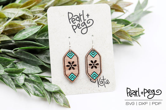 Blossom Flower Quad Laser Earring Digital Download-Jan2025