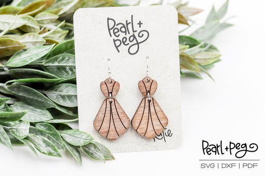 Elegant Lined Scalloped 2 Part Laser Earring Digital Download-Jan2025