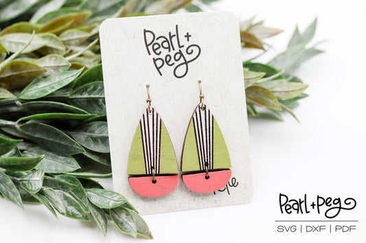 Lined Teardrop 2 Part Laser Earring Digital Download-Jan2025